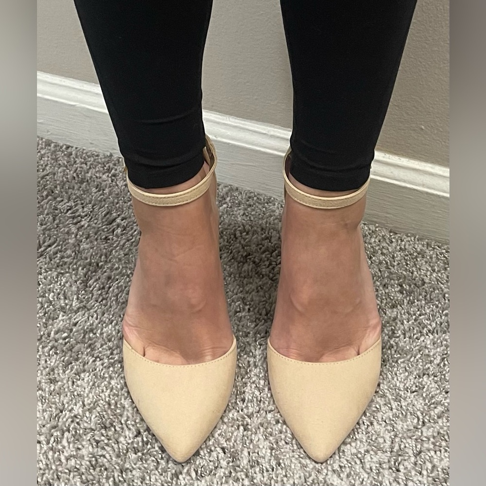 Elegant Beige Women's Ankle Strap Heels New